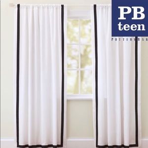 Four Pottery Barn ribbon panels & duvet cover